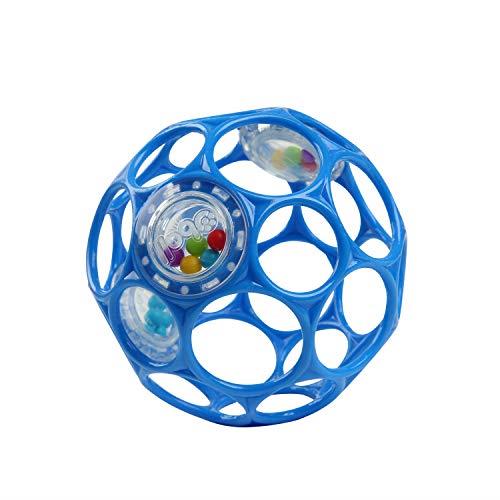 Bright Starts Oball Easy-Grasp Rattle BPA-Free Infant Toy in Blue, Age Newborn and up, 4 Inches