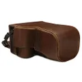 MegaGear MG1805 Compatible Ever Ready Leather Camera Case with Sony Alpha A6600, Dark Brown (MG1805)