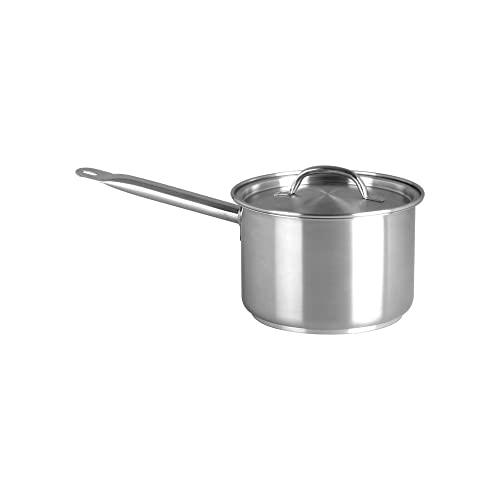 Chef Inox Elite 18/10 Stainless Steel Saucepan with Lid, 5.25 Litre Capacity, 220 mm x 140 mm Size