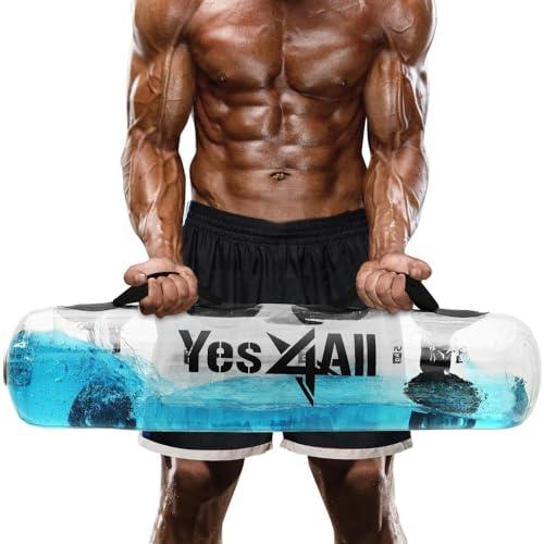 Yes4All Large Aqua Bags for Workout 45-80 lbs - Ultimate core Water Weights Aqua Bag - Portable Stability Fitness - Perfect Agility, Durability for Indoors and Outdoors - Clear Color