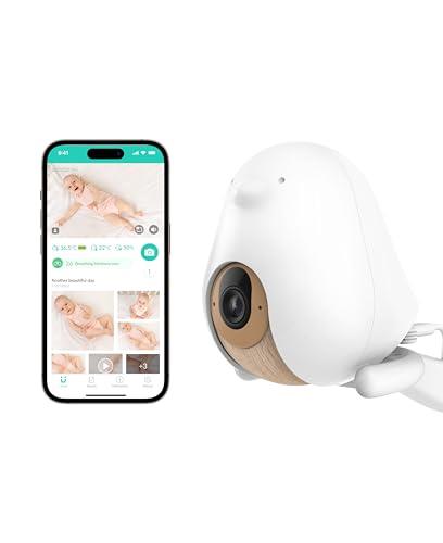 Cubo Ai Plus Smart Baby Monitor: Sleep Safety Alerts for Covered Face, Danger Zone & Sleep Analytics - 1080p HD Night Vision Camera, 2-Way Audio, Cry & Temperature Detection (Incl. 3 Stand Options)