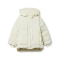 Amazon Essentials Girls' Heavyweight Hooded Puffer Jacket, Ivory, Medium
