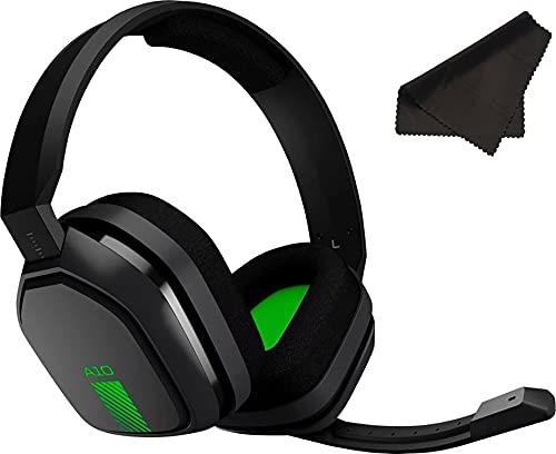 ASTRO Gaming A10 Headset for Xbox One/Nintendo Switch / PS4 / PC and Mac - Wired 3.5mm and Boom Mic by Logitech w/Microfiber Cloth - Bulk Packaging - (Green/Black)
