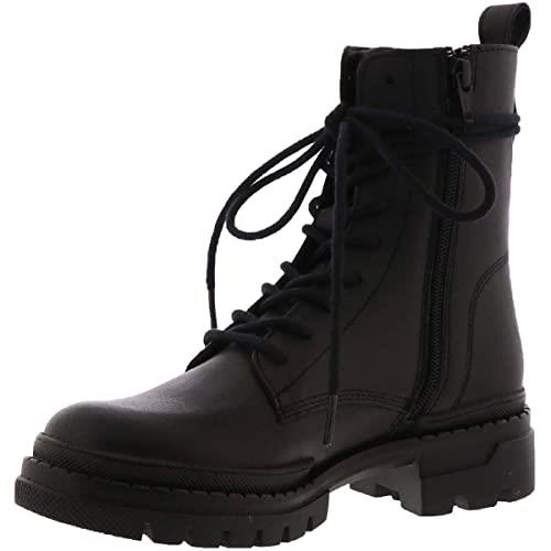 Steve Madden Womens Jamisyn Combat & Lace-up Boots Black 7.5 Medium (B,M)