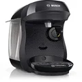 Bosch Tassimo Happy Capsule Machine TAS1002N Coffee Machine by Bosch, Over 70 Drinks, Fully Automatic, Suitable for All Cups, Space-Saving, 1400 W, Black/Anthracite
