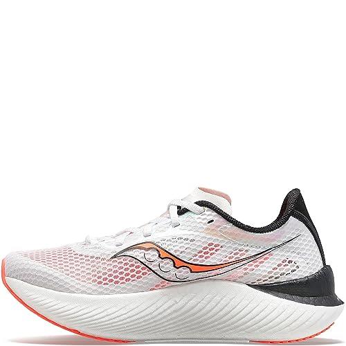 Saucony Men's Endorphin Pro 3 Running Shoe, White/Blck/Vizi, 10.5 US