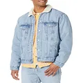 GAP Men's Icon Sherpa Denim Jacket, Light Wash, Medium
