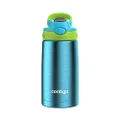 Contigo Aubrey Kids Stainless Steel Water Bottle with Spill-Proof Lid, Cleanable 13oz Kids Water Bottle Keeps Drinks Cold up to 14 Hours, Blue Raspberry/Cool Lime