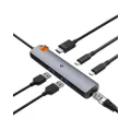 Spigen ArcDock Pro 6-in-1 PD2302 Ultra-Slim USB4 Thunderbolt 4 8K 60Hz HDMI 2.5 Gbps Ethernet 10Gbps USB C Multiport Hub Adapter for Mac MacBook iPad Lenovo Dell - Space Grey
