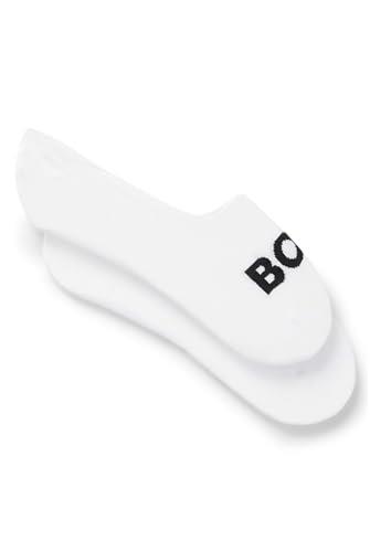 BOSS Men's 2P SL Unisex Logo CC Socks with Logo Details in Pack of 2, White100, 43-44