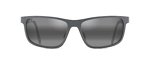 Maui Jim Men's Anemone Rectangular Sunglasses, Satin Black