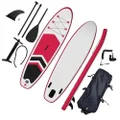 MaxU 10'6 Inch Inflatable 3.2m Surfboard Stand Up Paddleboard, Black and Pink