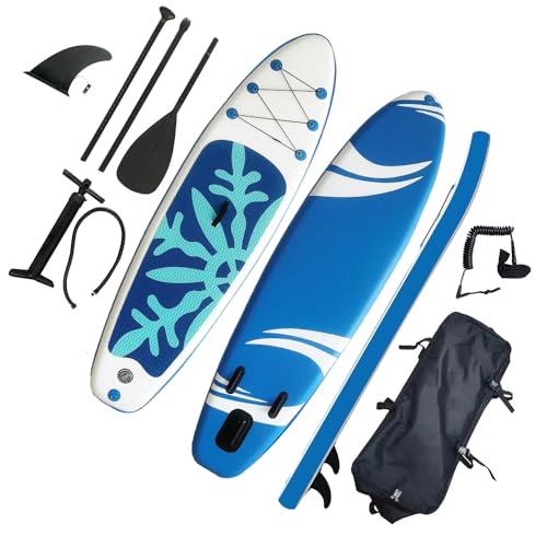 MaxU 10'6 Inch Inflatable 3.2m Surfboard Stand Up Paddleboard, Coral Blue