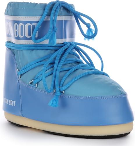 Moon Boot Icon Low Women's Nylon Mid Calf Boots (Blue, US 4.5-7)