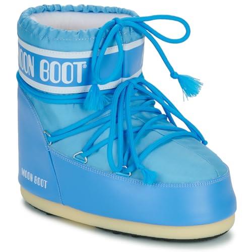 Moon Boot Icon Low Women's Nylon Mid Calf Boots (Blue, US 8-9.5)