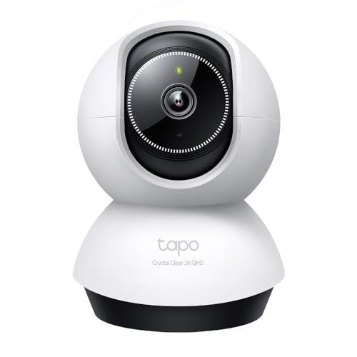 TP-Link Tapo Pan/Tilt AI Smart Home Security Wi-Fi Camera, Baby Monitor, 2K, 4MP, AI Detection & Notification, Night Vision, Two-Way Audio, Sound & Light Alarm, SD Card Slot, No hub Required (TC72)