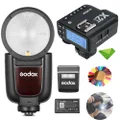 Godox V1 V1Pro O TTL Flash w/X2T-O for Olympus Panasonic, 1/8000 HSS 500 Full Power Flashes, 1.3s Recycle Time, 2.4G Wireless Flash with External Flash SU-1 (Godox V1-O Upgraded, V1Pro-O)