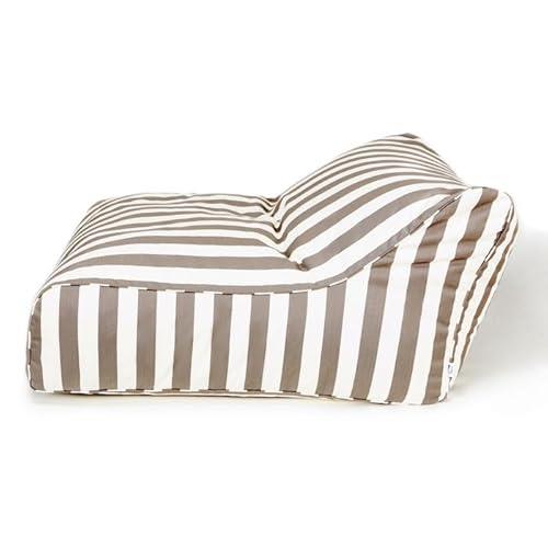Billy Fresh Hang Out Outdoor Beanbag, 120 cm Length x 110 cm Width x 70 cm Height, Taupe/White Stripe