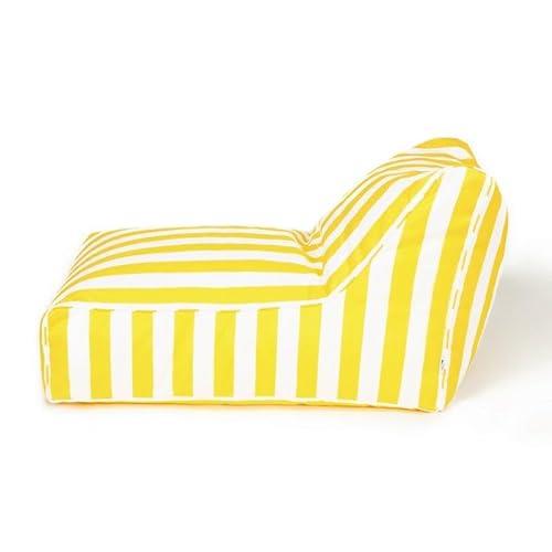 Billy Fresh Chill Out Outdoor Beanbag, 100 cm Length x 70 cm Width x 65 cm Height, Yellow/White