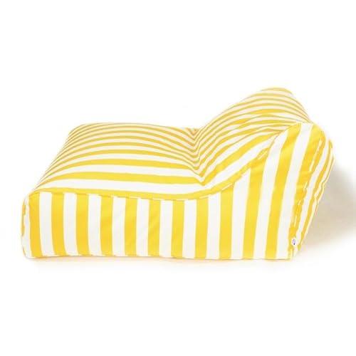 Billy Fresh Hang Out Outdoor Beanbag, 120 cm Length x 110 cm Width x 70 cm Height, Yellow/White Stripe