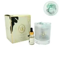 Wick2Ware Verbena Pachouli Botanical Essential Oils with Rock Crystals and Glass Jar Gift Set