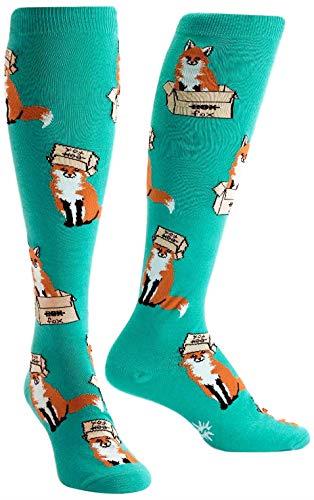 Sock It To Me Foxes in Boxes Knee High Women's Socks