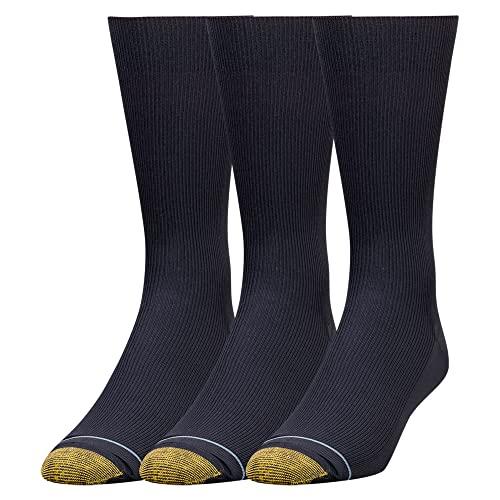 Gold Toe Men's Metropolitan Extended Sock, 3 Pack,Navy,13-15