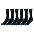 Amazon Essentials Men's Performance Cotton Cushioned Athletic Crew Socks, 6 Pairs, Black, 6-12