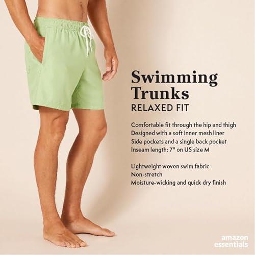 Amazon Essentials 7" Solid Swim Trunk Navy, S
