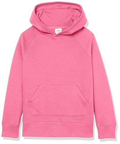 Amazon Essentials Girls' Pullover Hoodie Sweatshirt, Bright Pink, Large