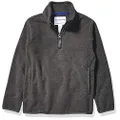 Amazon Essentials Boys' Polar Fleece Quarter-Zip Pullover Jacket, Charcoal Heather, Medium