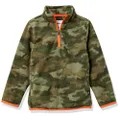 Amazon Essentials Toddler Boys' Polar Fleece Quarter-Zip Pullover Jacket, Green Camouflage, 4T