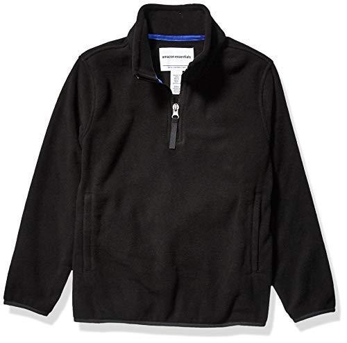 Amazon Essentials Boys' Polar Fleece Quarter-Zip Pullover Jacket, Black, XX-Large