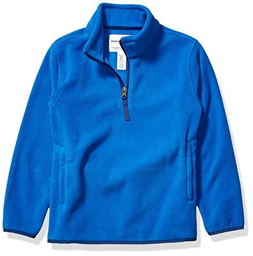 Amazon Essentials Boys' Polar Fleece Quarter-Zip Pullover Jacket, Blue, Small