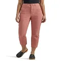 Lee Women's Ultra Lux High Rise Seamed Crop Capri Pant, Mallory - Med Pink/Rose, 10