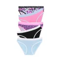 Bonds Girls' Underwear Bikini Brief, Leopard/Animal Purp Multi (5 Pack), 3/4