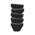 Bonds Girls' Underwear Bikini Brief, Black (5 Pack), 3/4