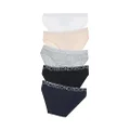 Bonds Girls' Underwear Bikini Brief, Black/White/Grey/Nude/Navy (5 Pack), 8/10