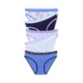 Bonds Girls' Underwear Bikini Brief, White/Lilac/Daisy/Mutli (5 Pack), 3/4