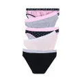 Bonds Girls' Underwear Bikini Brief, Black/Pink Multi (5 Pack), 3/4