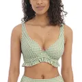Freya Women's Check in Underwire High Apex Bikini Top (201913), Khaki, 28DD
