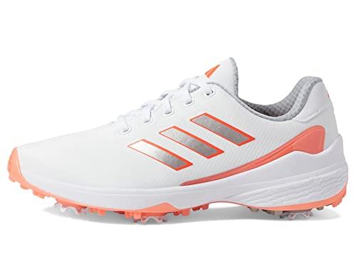 adidas Women's W Zg23 Golf Shoe, Ftwr White/Silver Met./Coral Fusion, 8.5 US