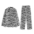 Womens Pajamas Set - Women Pajama Sets Chic Stylish Zebra Striped Cool Classic Soft Cozy Winter Females Casual Thicker Warm Single Breasted Homewear,Style A,XL