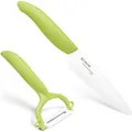 Kyocera Utility Knife and Peeler Set Knife and Peeler Set, Green, FK-110CP10NGR
