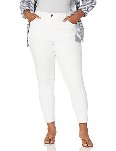 Jessica Simpson Women's Adored Curvy High Rise Ankle Skinny Jeans, White, 34 US