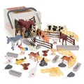 Terra by Battat – Farm Animal Figurines & Accessories – 60Pc Toy Animal Set for Kids – Miniature Farm Animals – Cows, Pigs, Bulls, Cats & More – 3 Years + – Country World