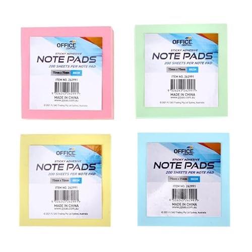 Office Central Sticky Notes Pastel 200 Pieces