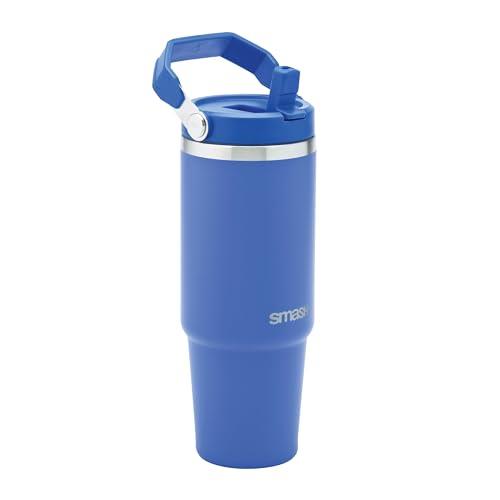Smash 830ml Stainless Steel Handled Tumbler and Flip Straw Lid - Blue