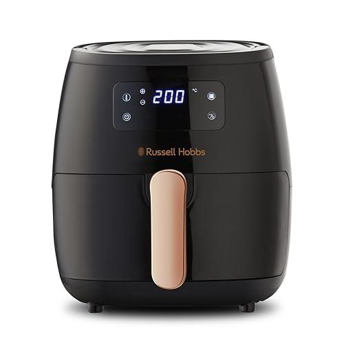 Russell Hobbs Brooklyn Air Fryer, RHAF57, 5.7L, 7 Auto Air Fry Functions, Digital Touch Screen & Display, Removable Crisping Plate, Convenient Carry Handle, Black