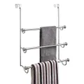 InterDesign York - Over-The-Shower-Door 3-Bar Towel Rack - Split Finish Stainless Steel - 7.25 x 22.5 x 17.75 inches